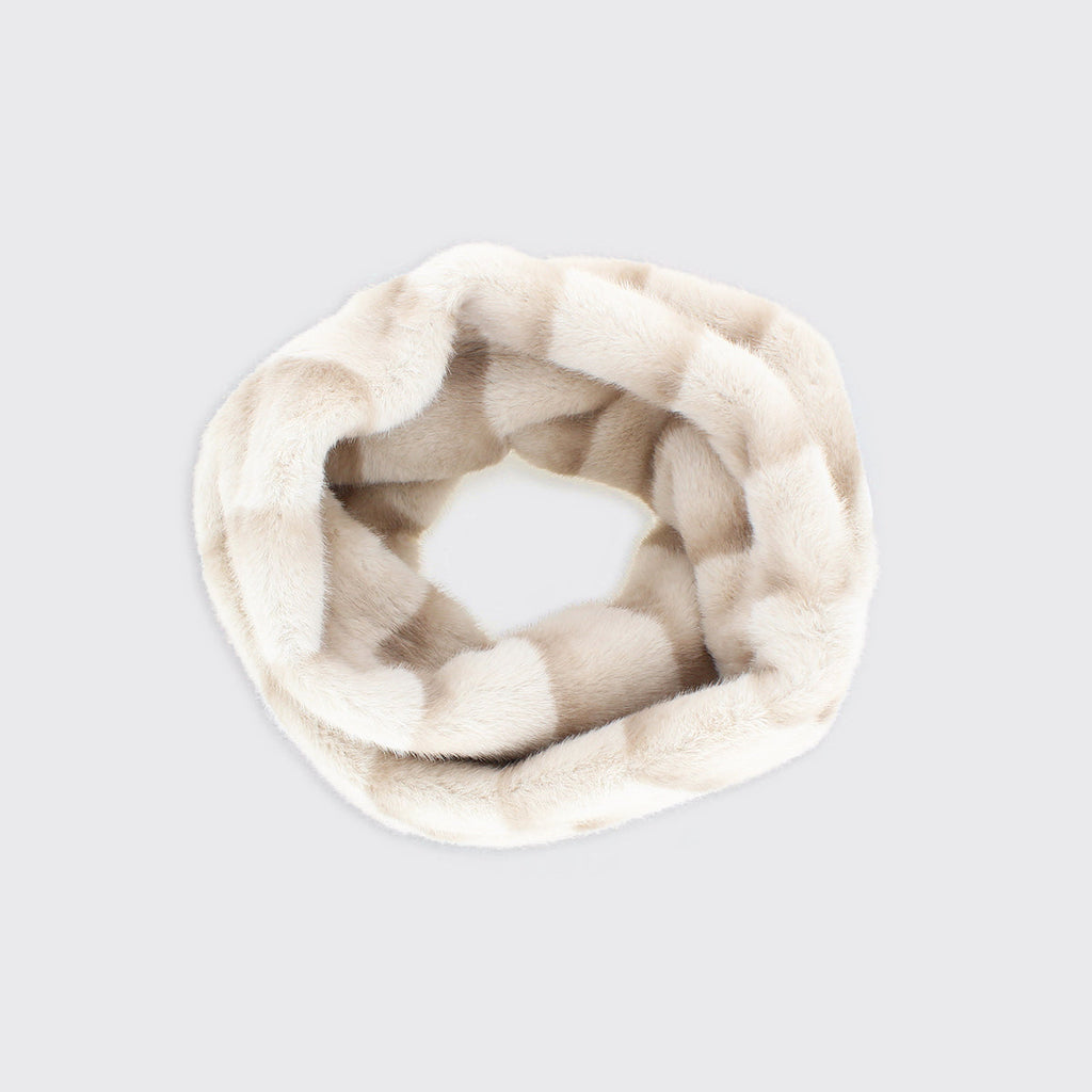 Millie mae Bridgette Chunky Faux Fur Snood - Almond