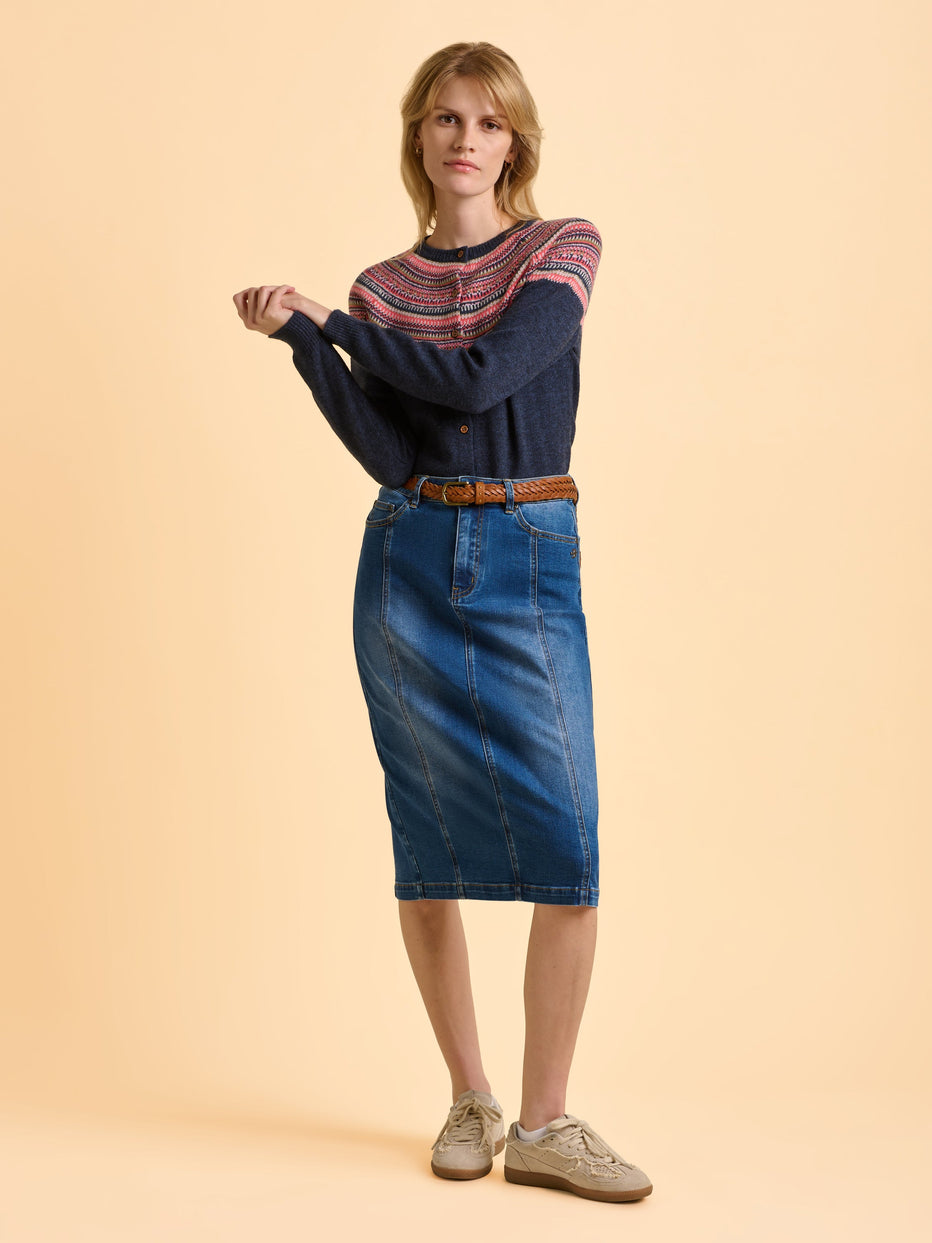 Brakeburn Deepwater Fairisle Cardigan-Cardigan-White finn