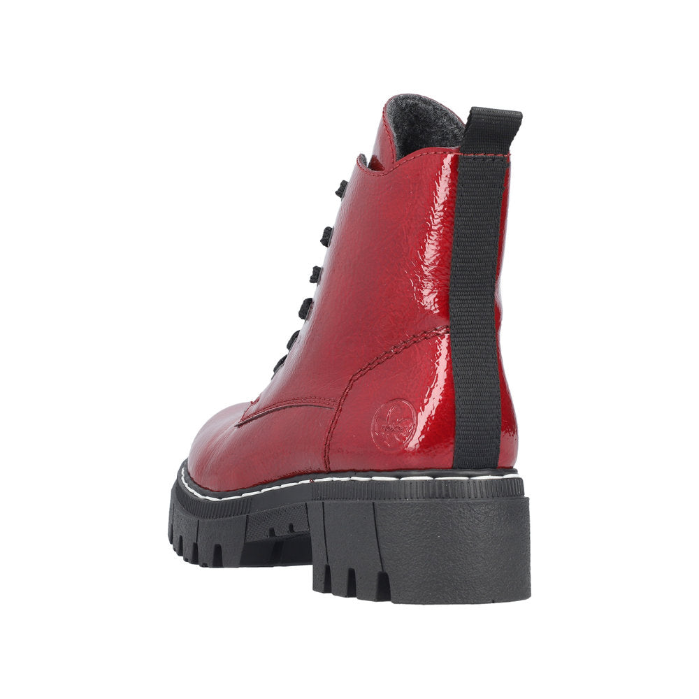 Rieker Red Ankle Boot 74020-Footwear-White finn