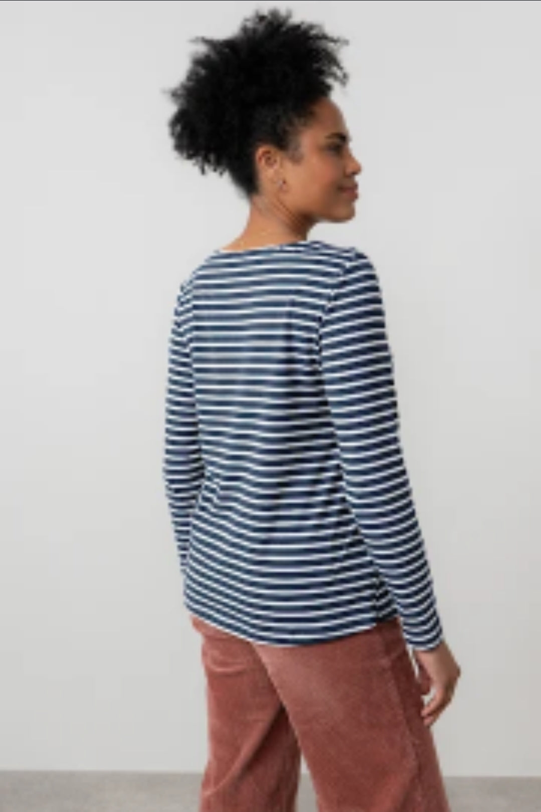 Lily and Me Riverside Top Stripe-White finn