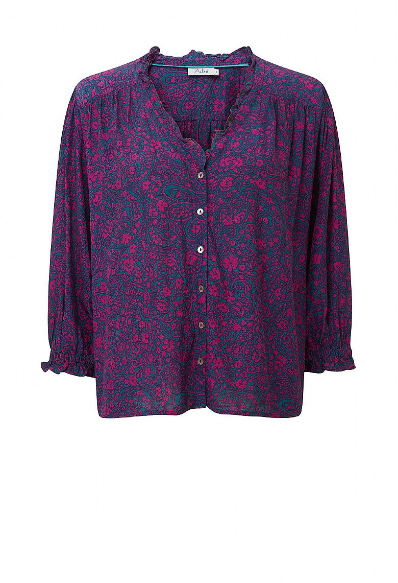 Adini Inky Swirl Damiana Top - Fushsia