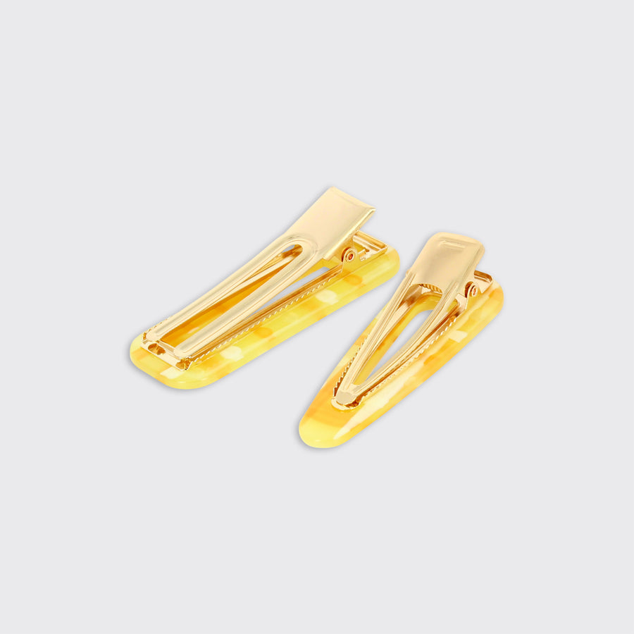SERENITY SET OF 2 HAIRCLIPS- YELLOW FE04621-Hairclip-White finn