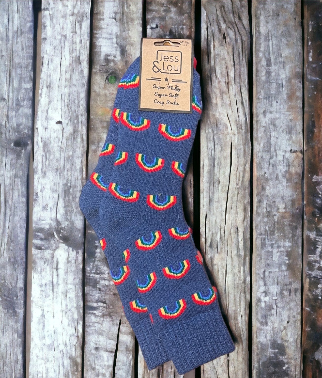 Radiant Rainbow Ribbed Socks SL340