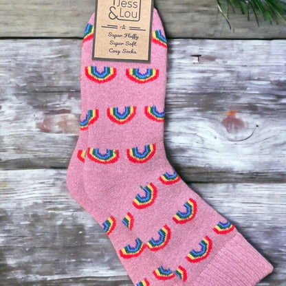 Radiant Rainbow Ribbed Socks SL340