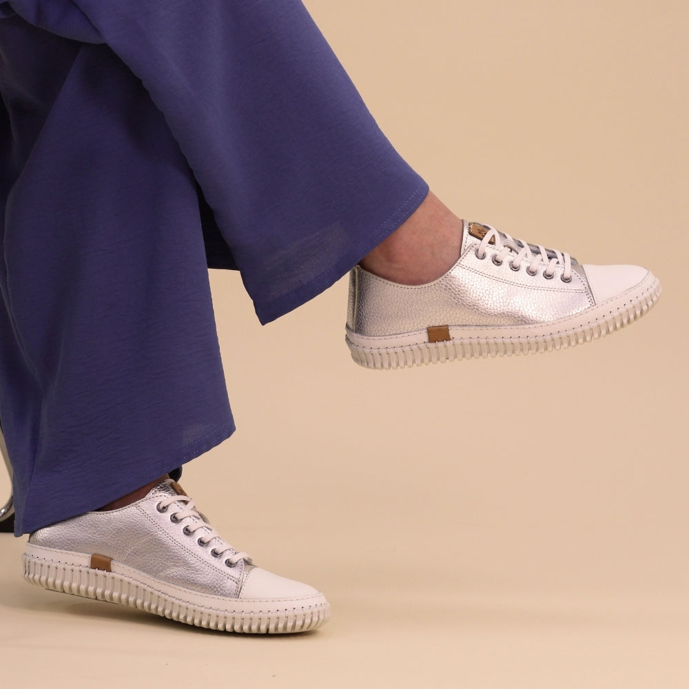 Lunar Starlet 11 Silver Plimsoll-Footwear-White finn