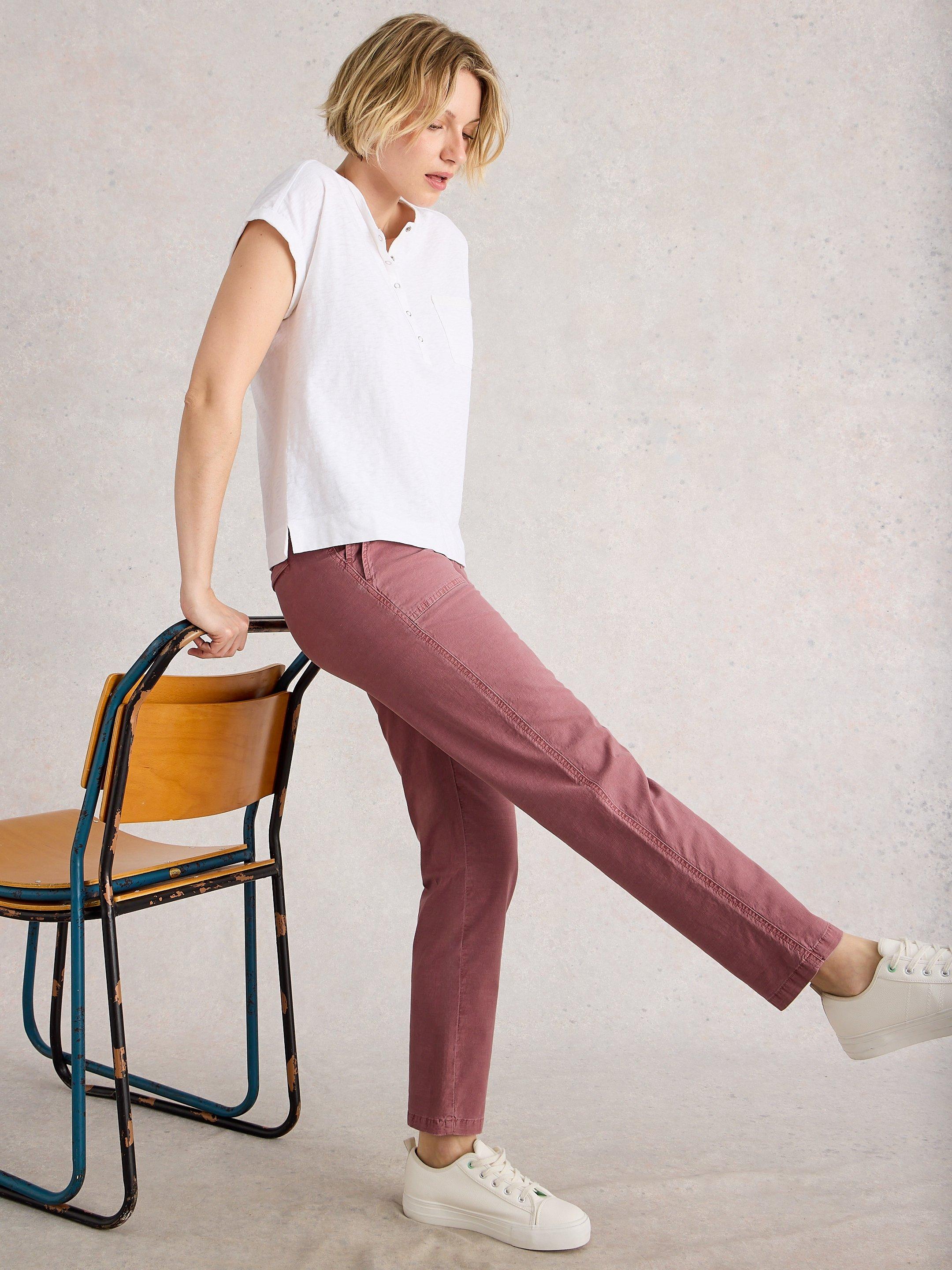 White Stuff Twister Chino Trouser-White Stuff-White finn