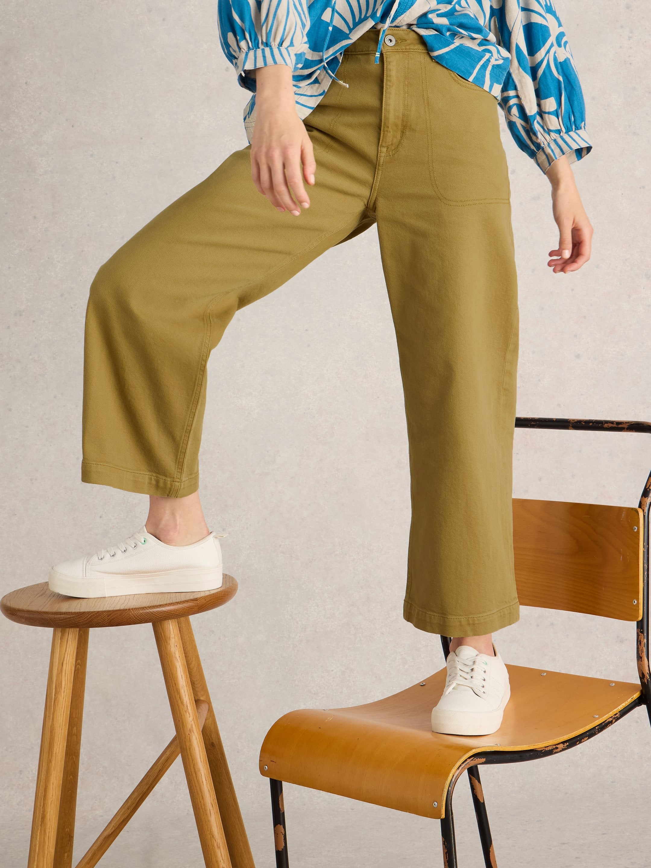 White Stuff Tia Wide Leg Crop Jean-White Stuff-White finn