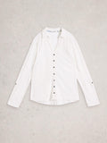 White Stuff Annie Broderie Jersey Shirt-White Stuff-White finn