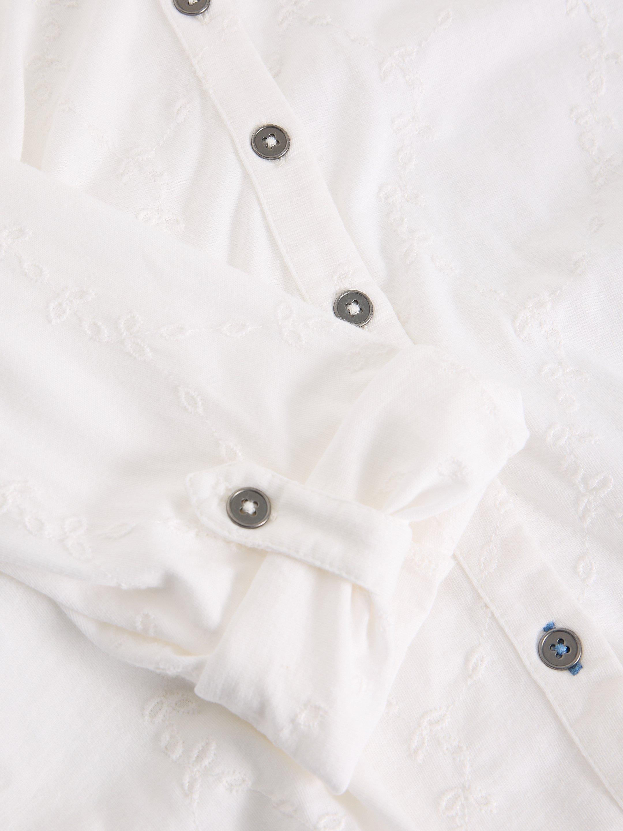 White Stuff Annie Broderie Jersey Shirt-White Stuff-White finn