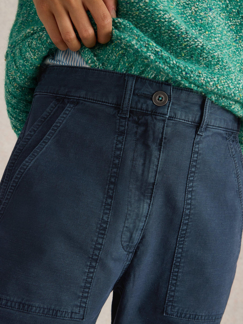 White Stuff Twister Chino Trouser-White Stuff-White finn