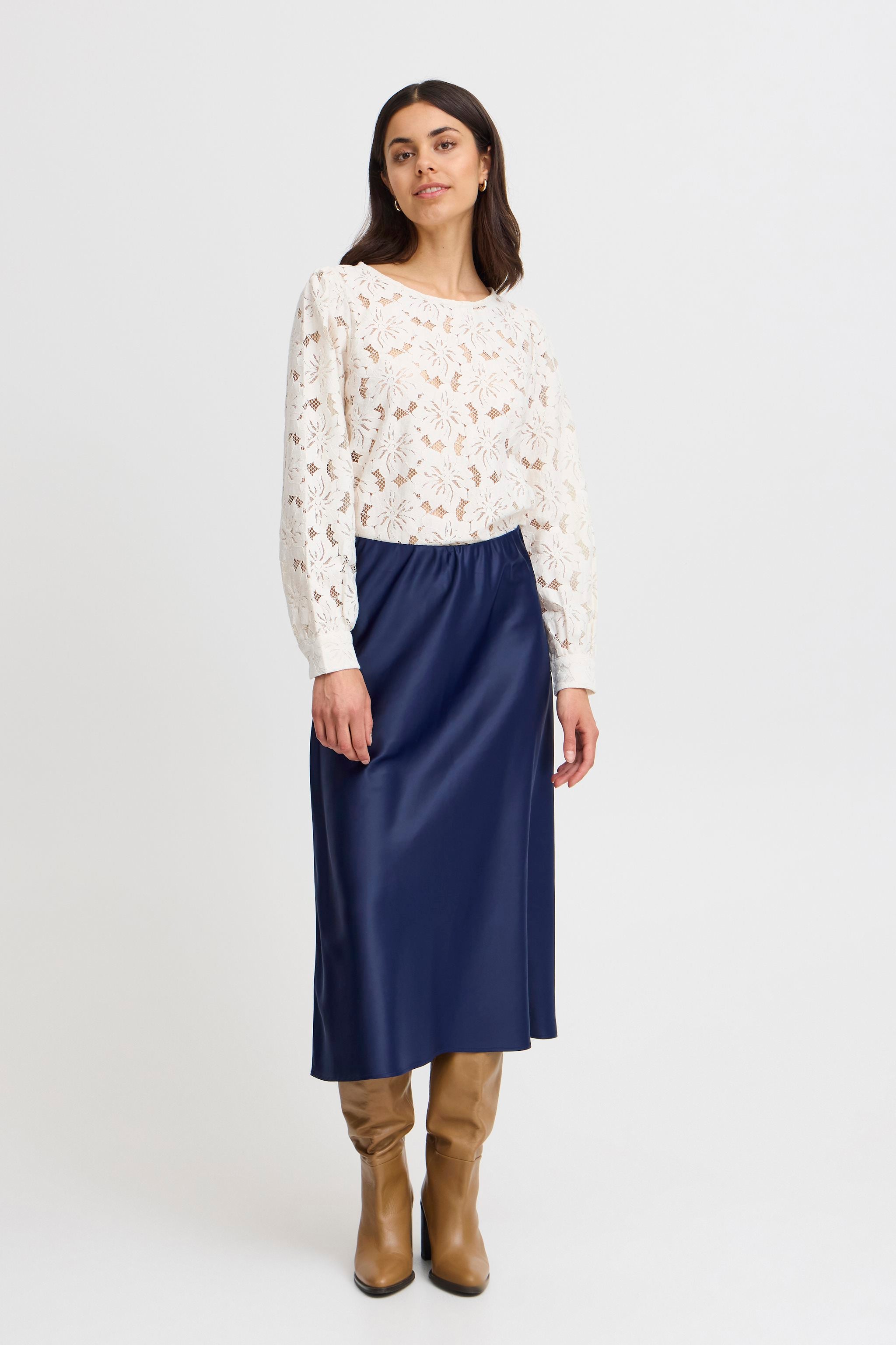 Fransa Nata Skirt-Skirt-White finn