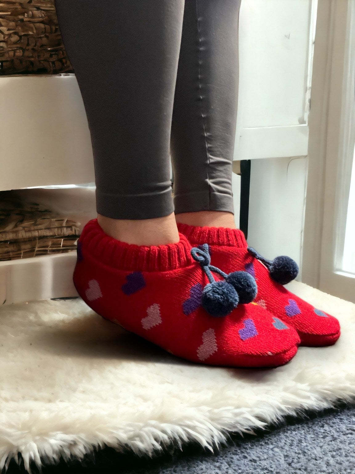 Happy Hearts Red Super Cosy Slipper Socks SL6212