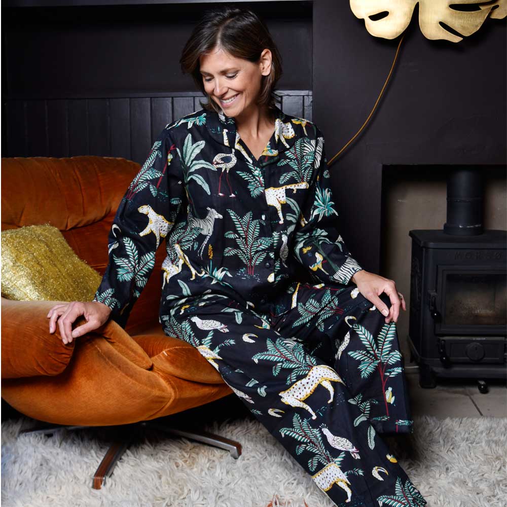 Powell craft - Safari At Night Pyjamas-Pyjamas-White finn