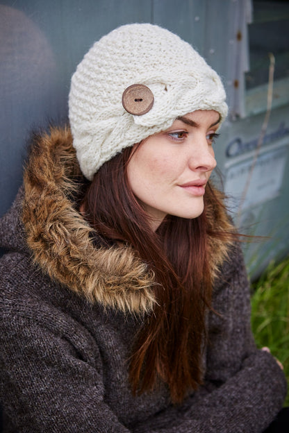 Grasmere Button Beenie with button detail